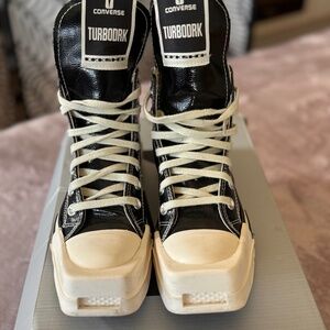 Converse TURBODRK Chuck Taylor All Star 70 Hi Rick Owens DRKSHDW Black Lacquered